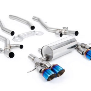 BMW G8X M3/M4 – escape desde OPF/GPF con supresor del resonador central sistema con salidas GT-115 de titanio azulado