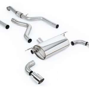BMW F20/F21 M135i (sin xDrive) – escape cat-back con competición silencioso trasero y salidas pulidas