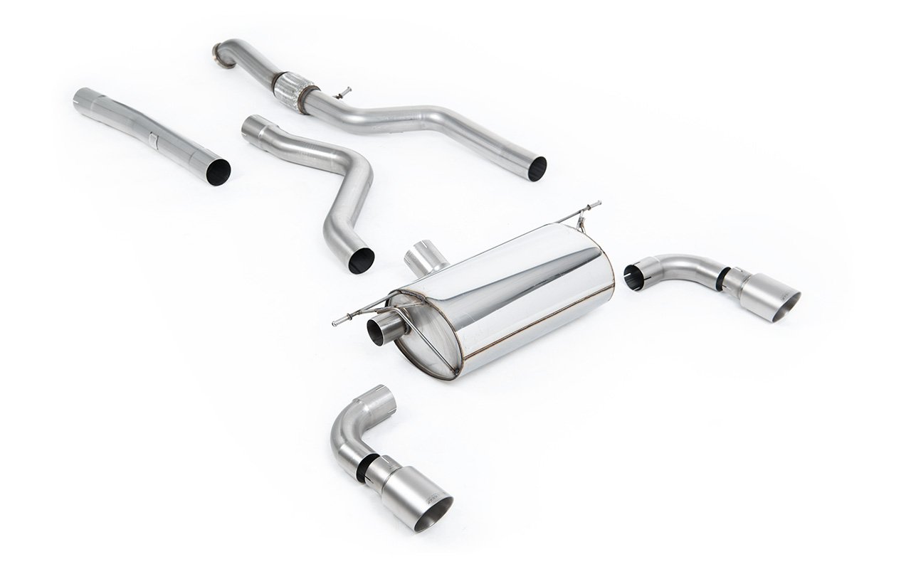 BMW F20/F21 M135i (sin xDrive) – escape cat-back con competición silencioso trasero y salidas de titanio