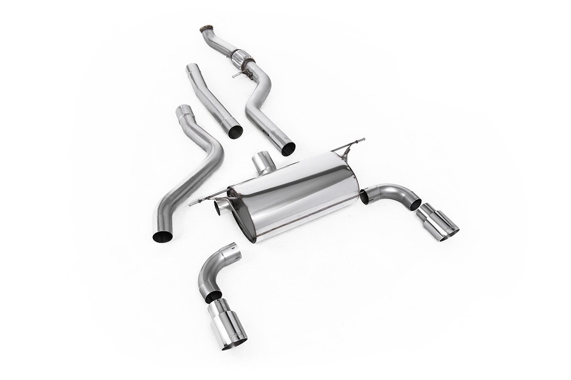 BMW F20/F21 M135i (sin xDrive) – escape cat-back con silencioso trasero Road y salidas pulidas