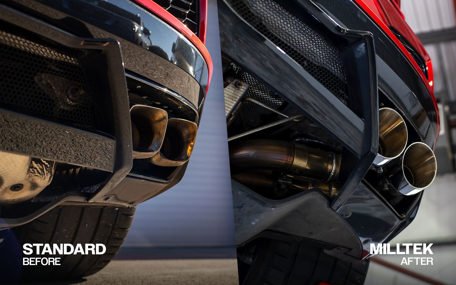 Chevrolet Corvette C8 (Euro modelos con OPF/GPF) – escape desde el filtro de partículas con salidas pulidas