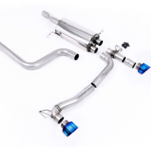 Ford Fiesta MK8/8.5 ST 1.5 – escape desde GPF Maxton Designs doble salida sistema con salidas GT-100 de titanio azulado