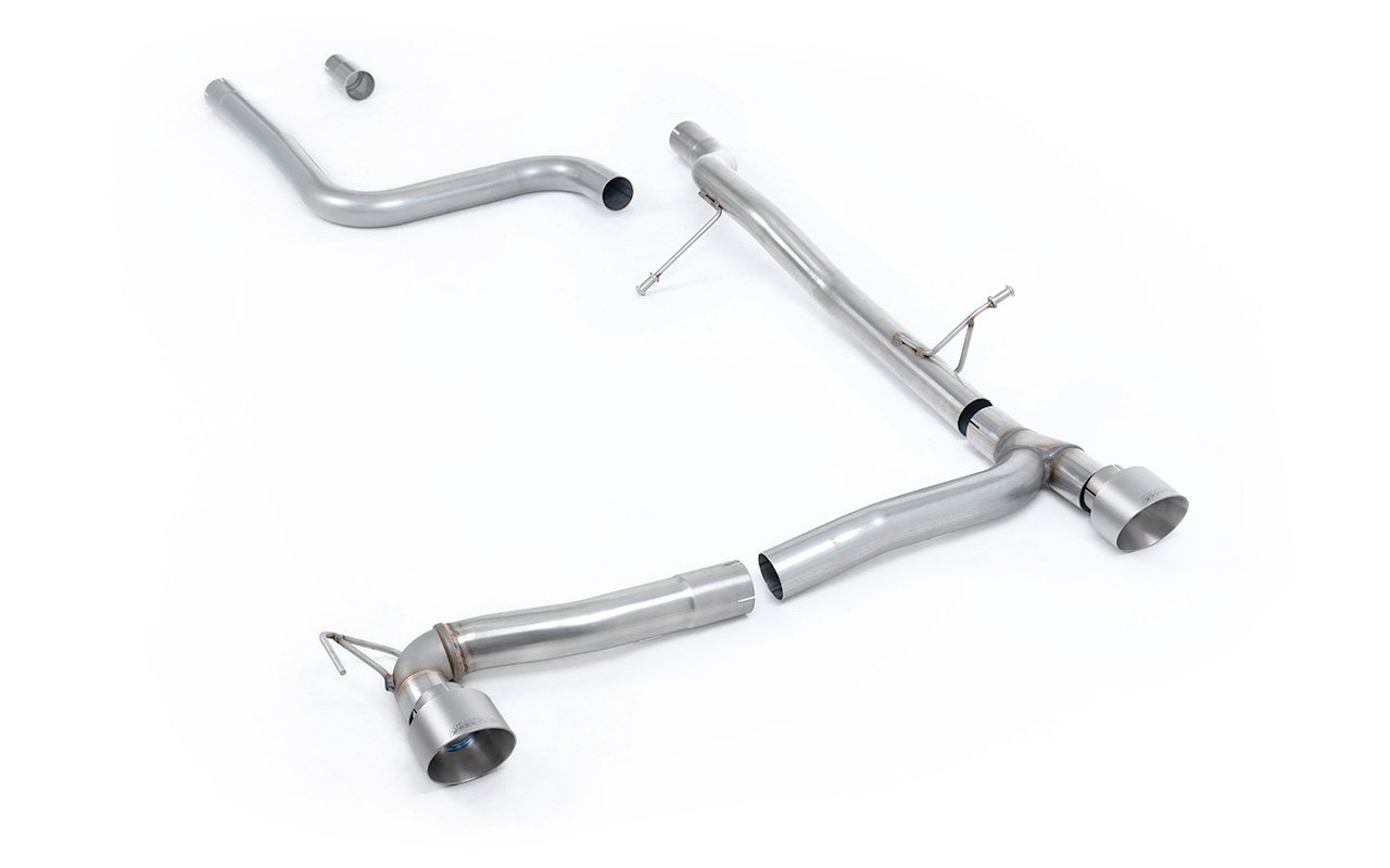 Ford Fiesta MK8 1.0T ST Line (dobles salidas) – escape desde OPF/GPF no resonado (sonido más intenso) con salidas GT-100 de titanio cepillado (incluye difusor)