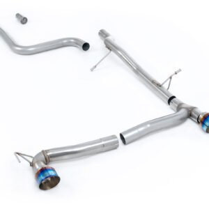 Ford Fiesta MK8 1.0T ST Line (dobles salidas) – escape desde OPF/GPF no resonado (sonido más intenso) con salidas GT-100 de titanio azulado (incluye difusor)
