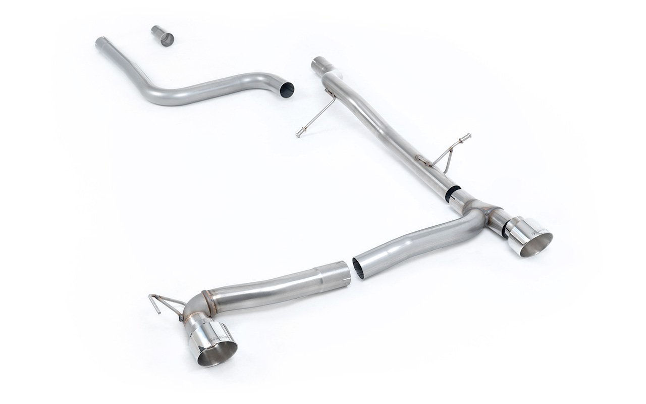 Ford Fiesta MK8 1.0T ST Line (dobles salidas) – escape desde OPF/GPF no resonado (sonido más intenso) con salidas GT-100 pulidas (incluye difusor)