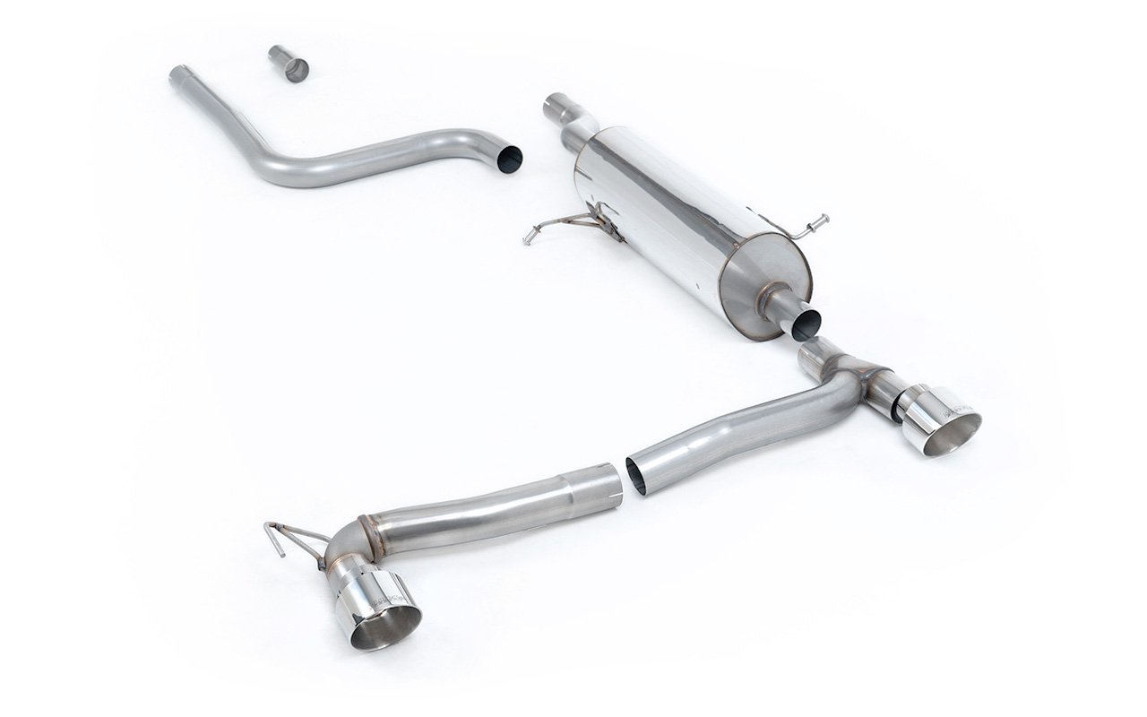 Ford Fiesta MK8 1.0T ST Line (dobles salidas) – escape desde OPF/GPF resonado con salidas GT-100 pulidas (incluye difusor)