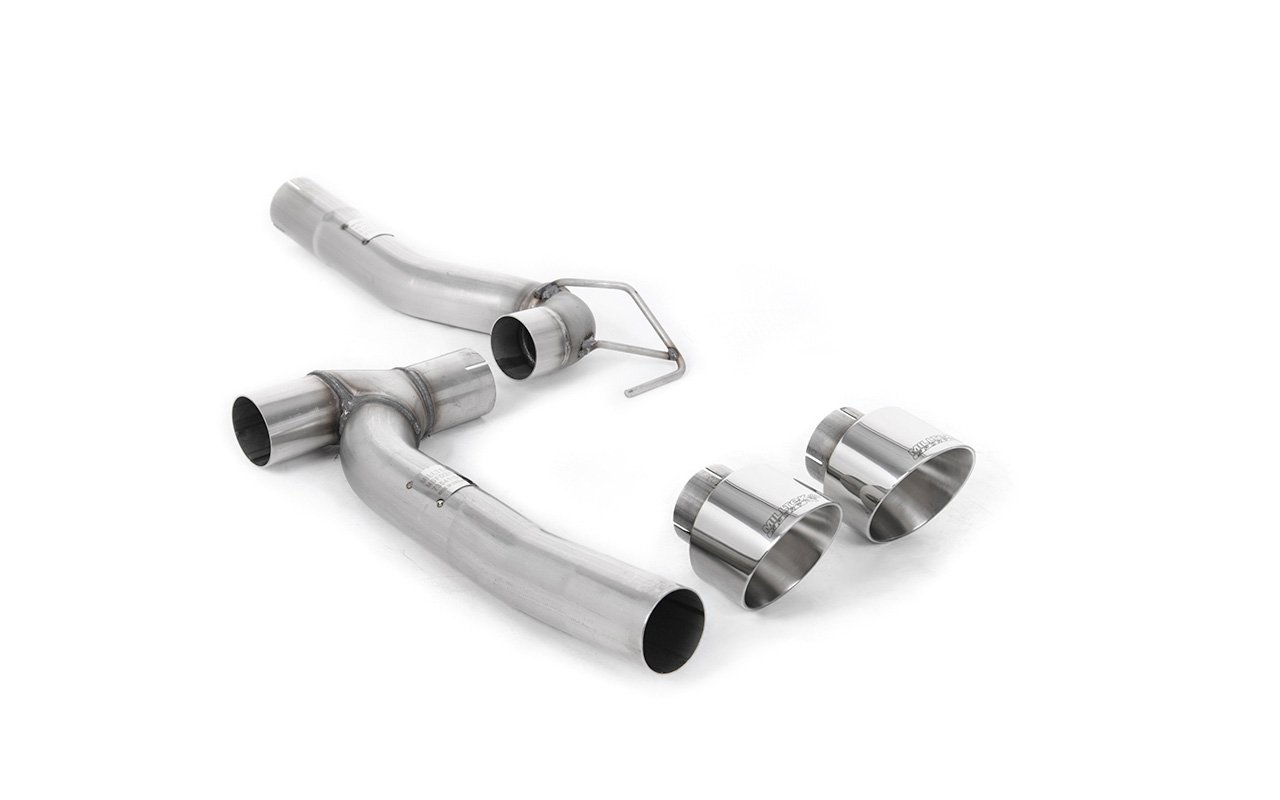 Ford Fiesta MK8 1.0T ST Line (dobles salidas) – kit de actualización para escape cat-back Milltek existente con salidas GT-100 pulidas (incluye difusor)