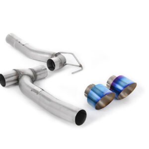 Ford Fiesta MK8 1.0T ST Line (dobles salidas) – kit de actualización para escape cat-back Milltek existente con salidas GT-100 de titanio azulado (requiere difusor)