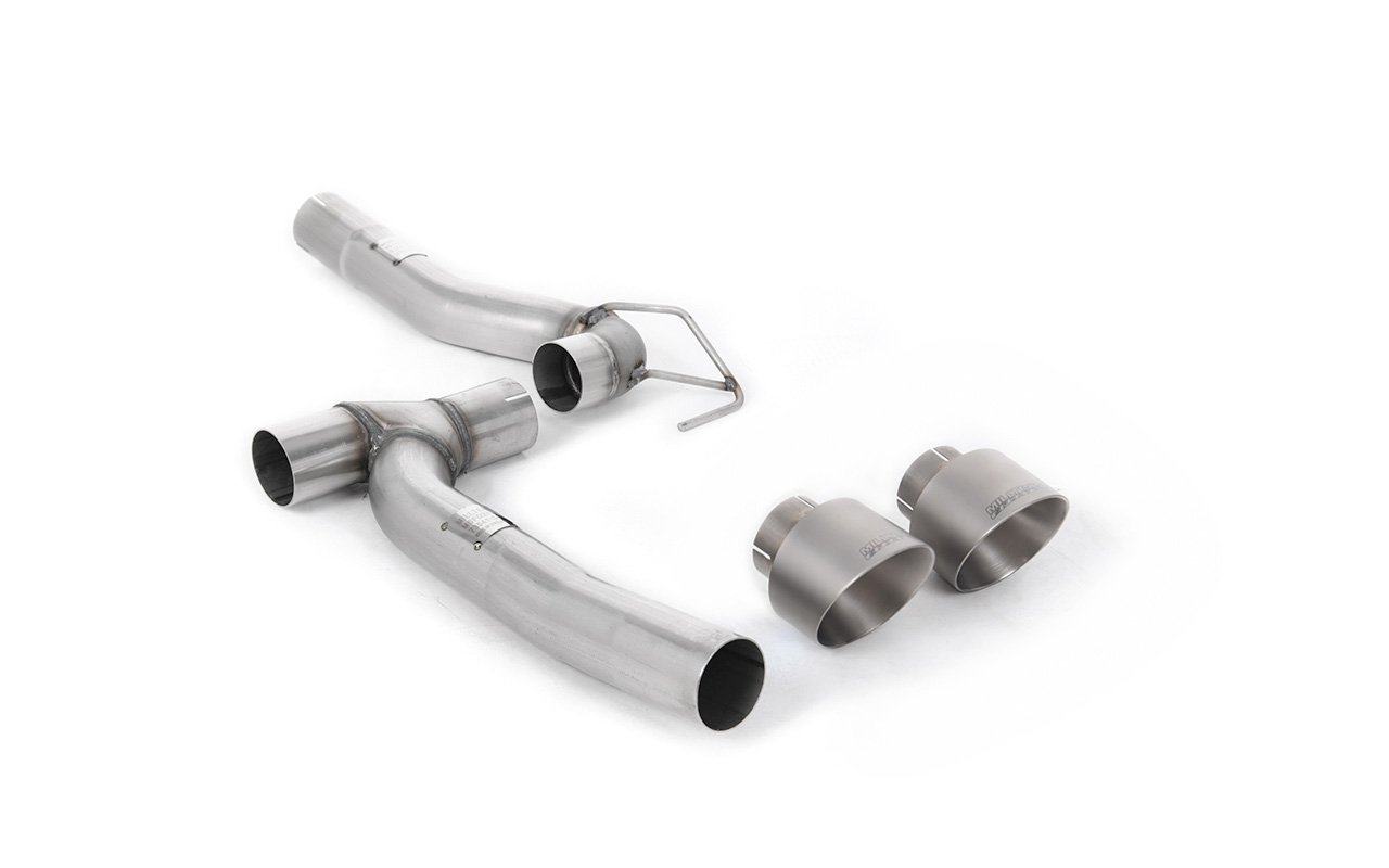 Ford Fiesta MK8 1.0T ST Line (dobles salidas) – kit de actualización para escape cat-back Milltek existente con salidas GT-100 de titanio cepillado (incluye difusor)