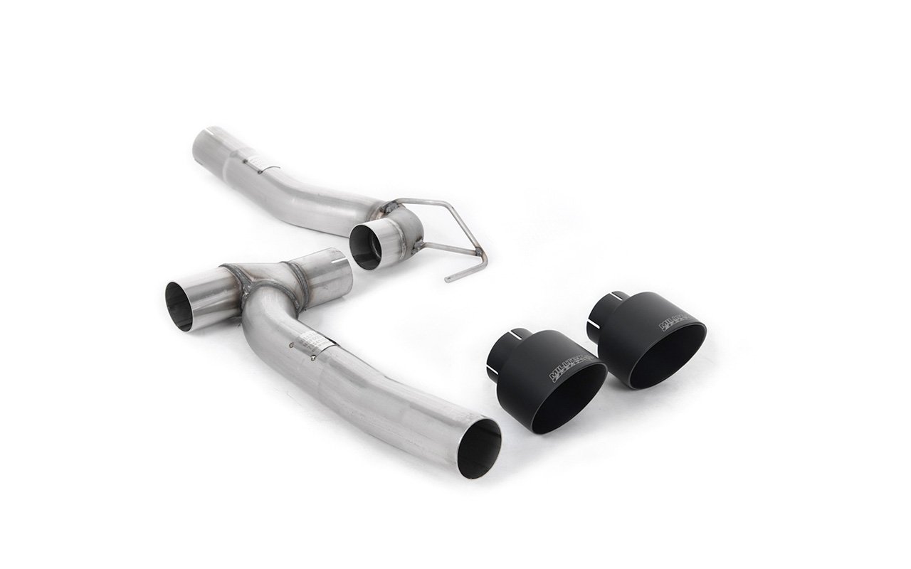 Ford Fiesta MK8 1.0T ST Line (dobles salidas) – kit de actualización para escape cat-back Milltek existente con salidas GT-100 negras Cerakote (incluye difusor)