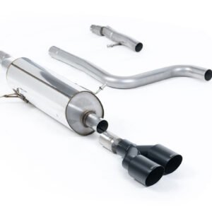 Ford Fiesta MK8 1.0T ST Line (modelos con GPF) – escape desde OPF/GPF resonado (sonido más discreto) con ST estilo con salidas dobles GT-90 negras Cerakote