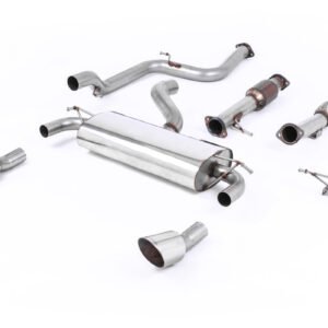 Ford Focus MK2 RS – escape turbo-back resonado (sonido más discreto) con 200 CPSI de alto flujo catalizador deportivo y dobles DTM salidas
