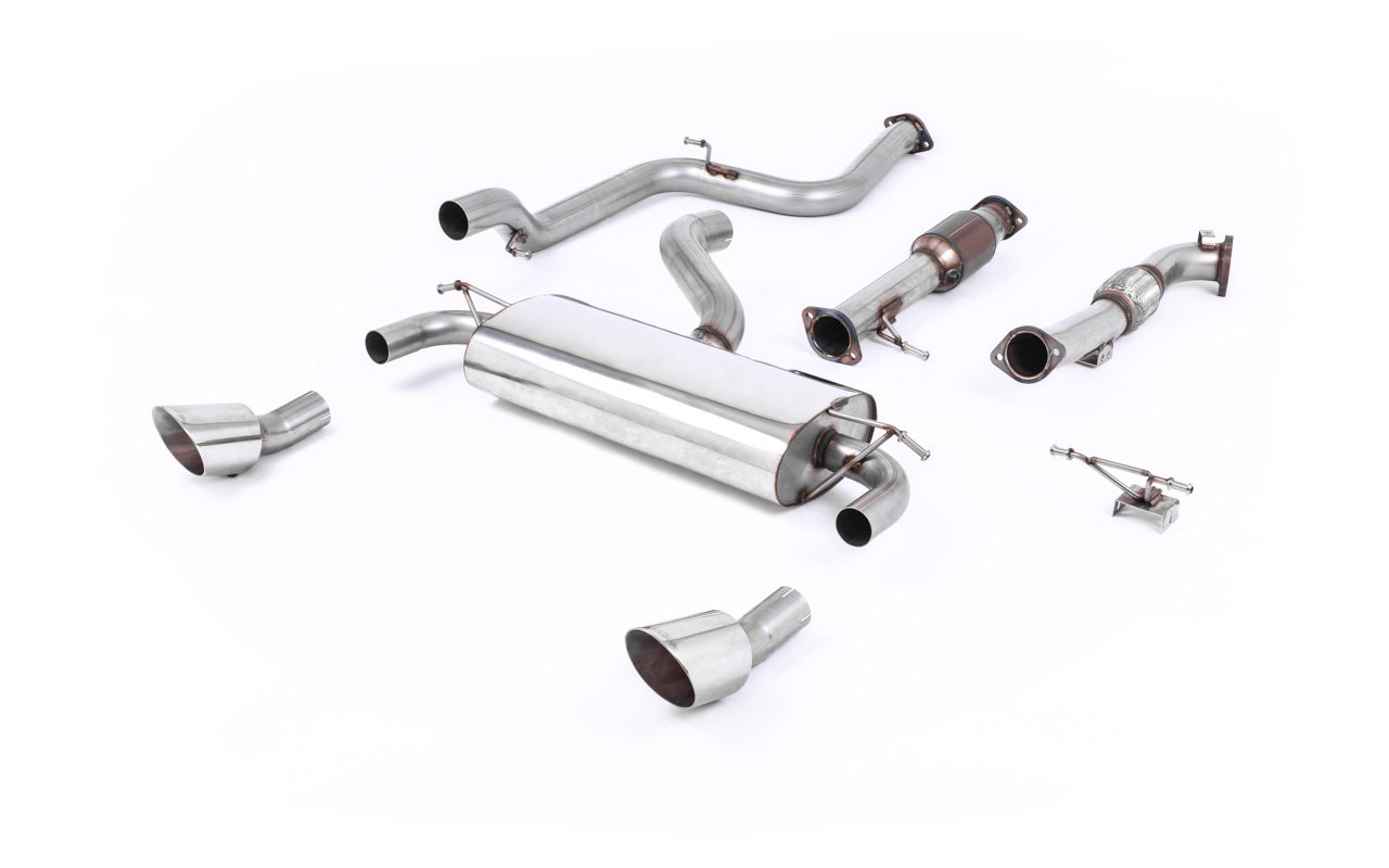 Ford Focus MK2 RS – escape turbo-back resonado (sonido más discreto) con 200 CPSI de alto flujo catalizador deportivo y dobles DTM salidas