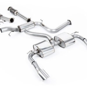 Ford Focus MK2 RS – escape turbo-back resonado (sonido más discreto) con catalizador deportivo de alto flujo y dobles DTM salidas