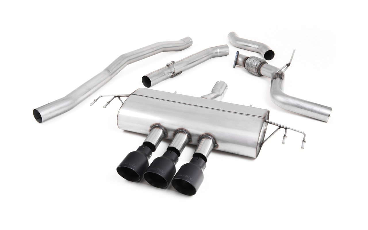 Honda Civic FK7 (sin GPF) – cat-back no resonado (sonido más intenso) – Type-R estilo con salidas negras Cerakote