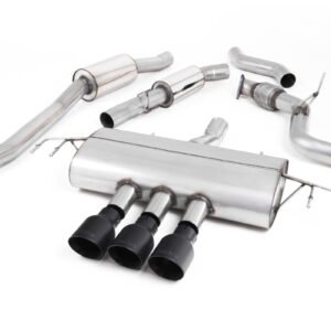 Honda Civic FK7 (sin GPF) – cat-back resonado – Type-R estilo con salidas negras Cerakote