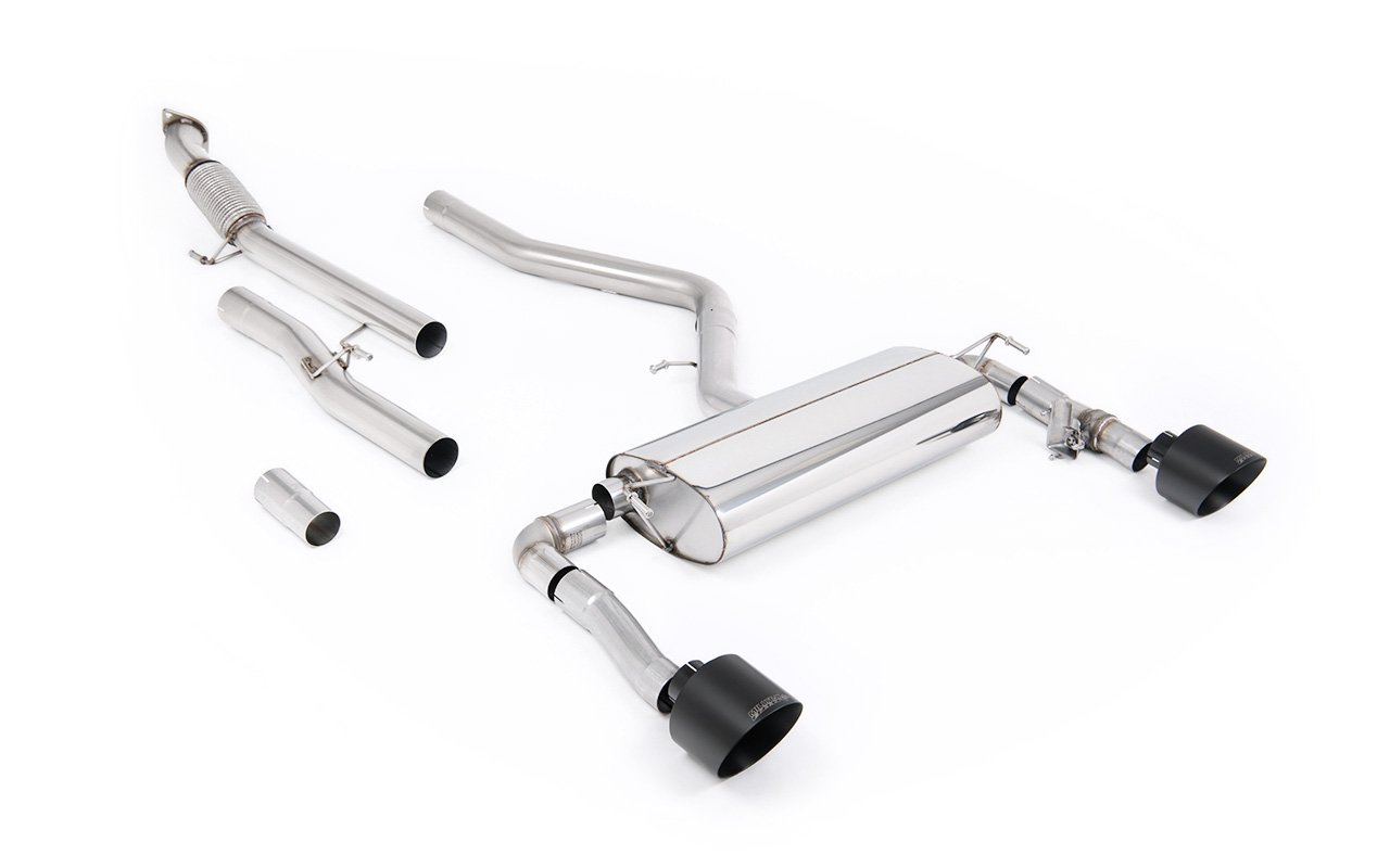 Hyundai/Kia Kona N (sin GPF modelo) – escape cat-back no resonado (sonido más intenso) con salidas negras Cerakote