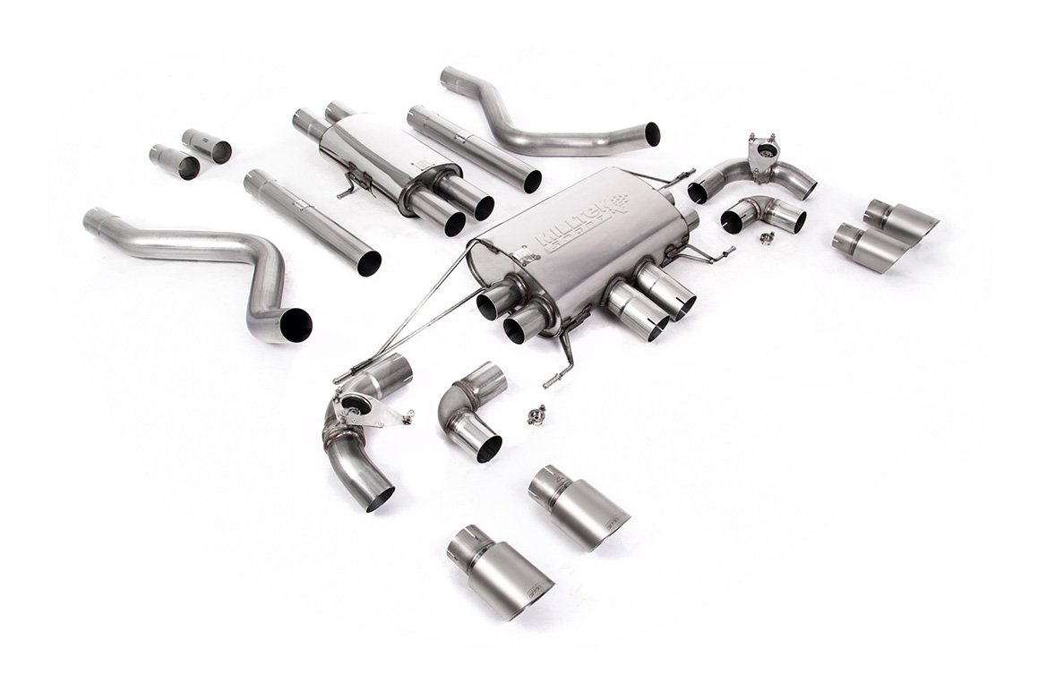 Land Rover Defender 110 5.0 V8 (NAS modelos sin GPF) – cat-back con válvulas sistema con salidas de titanio cepillado – resonado