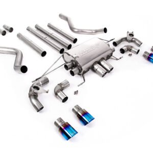 Land Rover Defender 110 5.0 V8 (NAS modelos sin GPF) – cat-back con válvulas sistema con salidas de titanio azulado – no resonado (máxima intensidad de sonido)