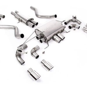 Land Rover Defender 90 5.0 V8 (modelos con GPF) – escape desde OPF/GPF resonado (sonido más discreto) con válvulas con salidas cuádruples GT-90 pulidas