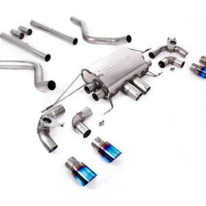 Land Rover Defender 90 5.0 V8 (NAS modelos sin GPF) – cat-back con válvulas sistema con salidas de titanio azulado – no resonado (máxima intensidad de sonido)