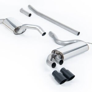 Audi Coupe UR Quattro 10V – Resonated (Quieter) Downpipe-Back Exhaust System with Cerakote Black OEM-Style Trims