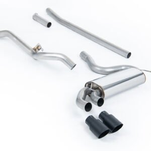 Audi Coupe UR Quattro 10V – Non-Resonated (Louder) Downpipe-Back Exhaust System with Cerakote Black OEM-Style Trims