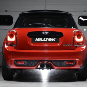 Mini Cooper S F56 – Escape cat-back resonado (sonido más discreto) con salidas negras Cerakote