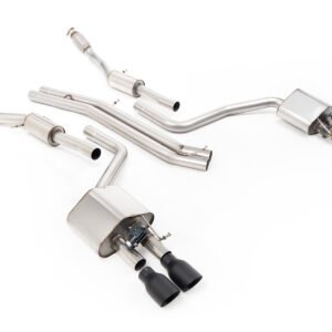 Audi S8 D4 Quattro – Non-Resonated (Louder) Cat-Back Exhaust System with Cerakote Black Trims