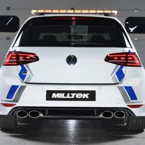 VW Golf R MK7 2.0 TSI (76.2 mm sistemas) – Escape cat-back no resonado (sonido más intenso) con salidas ovaladas pulidas