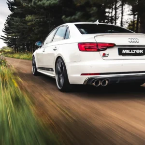 Audi S4/S5 B9 diferencial deportivo sin barras de refuerzo – Escape cat-back no resonado (sonido más intenso) con salidas cuádruples GT-100 pulidas