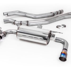 BMW Serie 2 – escape cat-back No resonado (sonido más intenso) de competición con salidas GT-90 de titanio azulado