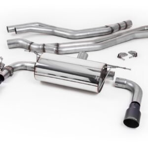 BMW Serie 2 – escape cat-back No resonado (sonido más intenso) de competición con salidas GT-90 negras Cerakote