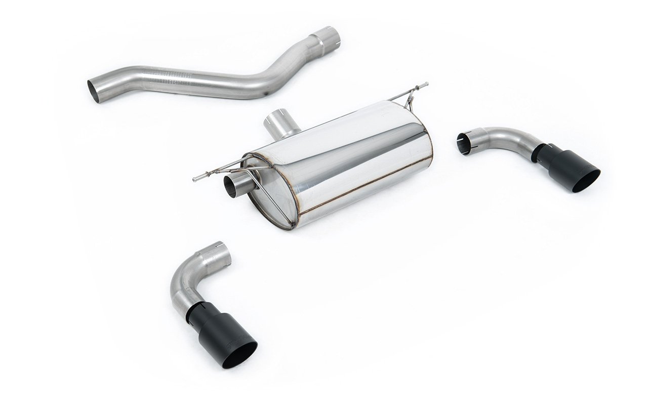 BMW F20/F21 M135i (sin xDrive) – silencioso trasero para sistema de competición con salidas negras Cerakote