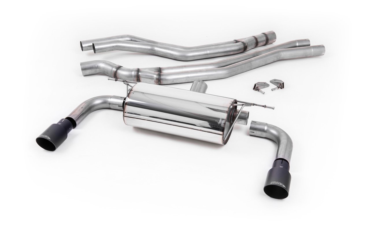 BMW Serie 2 – Escape cat-back resonado (sonido más discreto) con salidas GT-90 negras Cerakote