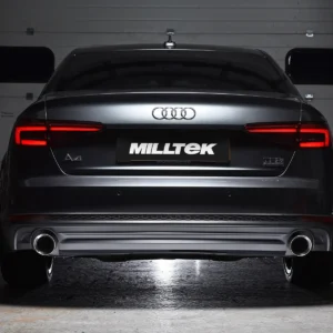 Audi A4 2.0 B9 Quattro – Escape cat-back resonado (sonido más discreto) con salidas dobles GT-100 pulidas