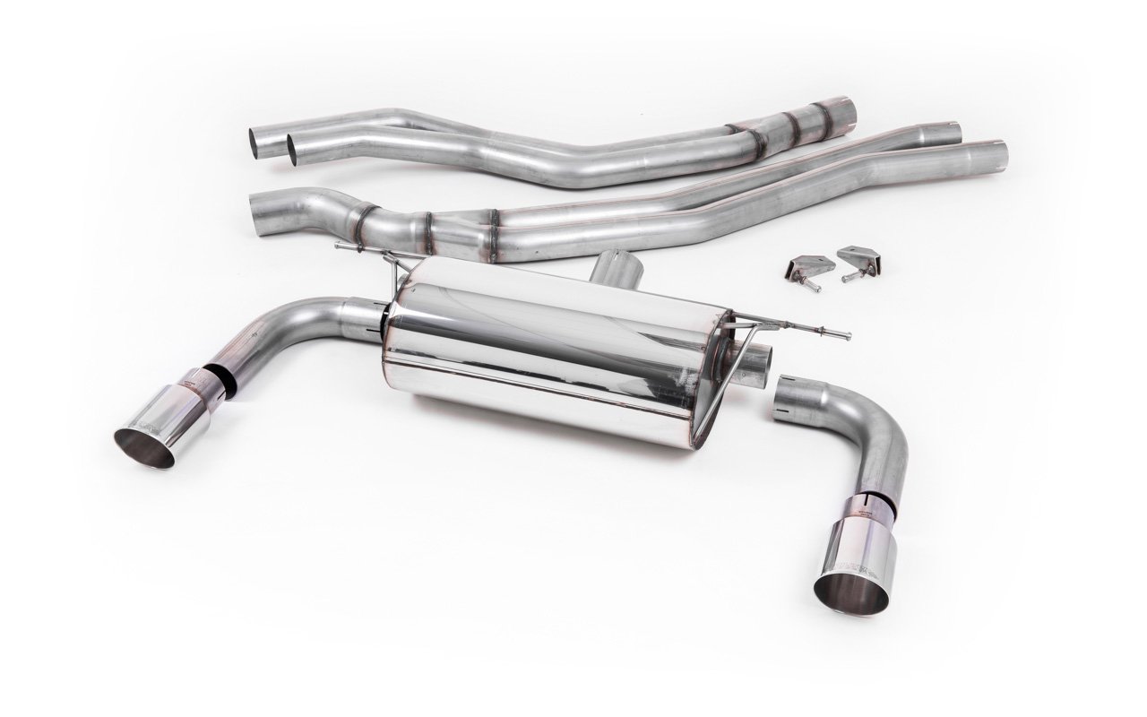 BMW Serie 2 – Escape cat-back resonado (sonido más discreto) con salidas GT-90 pulidas