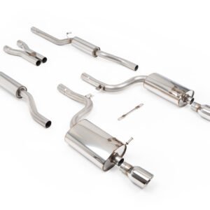 Audi A4 V6/S4 V8 B6 – Resonated (Quieter) Cat-Back Exhaust System with Polished Trim Assembly