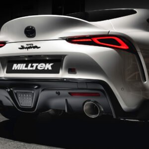 Toyota Supra A90 3.0 – escape desde OPF/GPF resonado (sonido más discreto) con salidas GT-115 de titanio – homologado EC