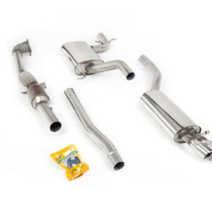 Jetta Mk5 GLI 2.0T FSI – escape turbo-back resonado (sonido más discreto) con catalizador deportivo de alto flujo y salidas dobles JET