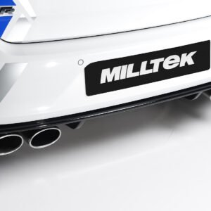 VW Golf R MK7 2.0 TSI (76.2 mm sistemas) – resonado competición (sonido más discreto) escape cat-back con salidas ovaladas pulidas