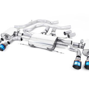 Alfa Romeo Giulia 2.9 V6 Quadrifoglio – Front Pipe-Back Exhaust System with GT-100 Burnt Titanium Trims – Valved