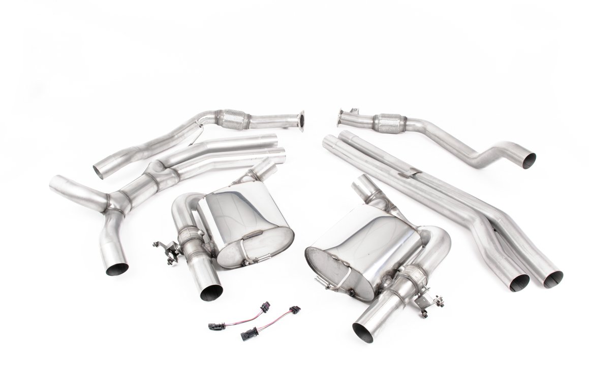 Audi RS5 B9.5 Non GPF Models – Non-Resonated (Race – Louder) Cat Back Exhaust System with Cerakote Black Oval Trims
