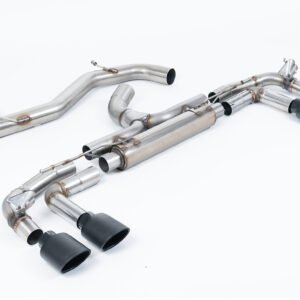 Audi S3 8Y Sportback modelos con GPF – ‘Race’ 80mm no resonado (sonido máximo) sistema de escape cat-back con colas ovaladas Cerakote