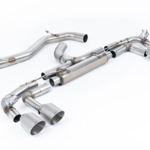 Audi S3 8Y Sportback modelos con GPF – ‘Race’ 80mm no resonado (sonido máximo) sistema de escape cat-back con colas de titanio cepillado