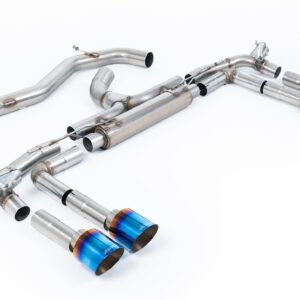 Audi S3 8Y – Non-Resonated Race (Loudest) Cat Back Exhaust System with GT-115 Burnt/Blue Titanium Tips
