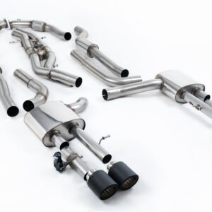 Audi S8 D5 V8 (batalla larga) – resonado (más discreto) cat-back con colas JET-115 de carbono