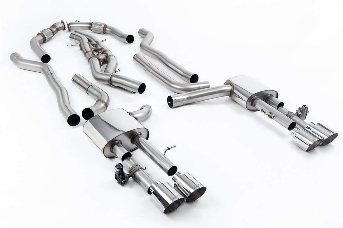 Audi S8 D5 V8 (batalla larga) – no resonado (más sonido) cat-back con colas pulidas