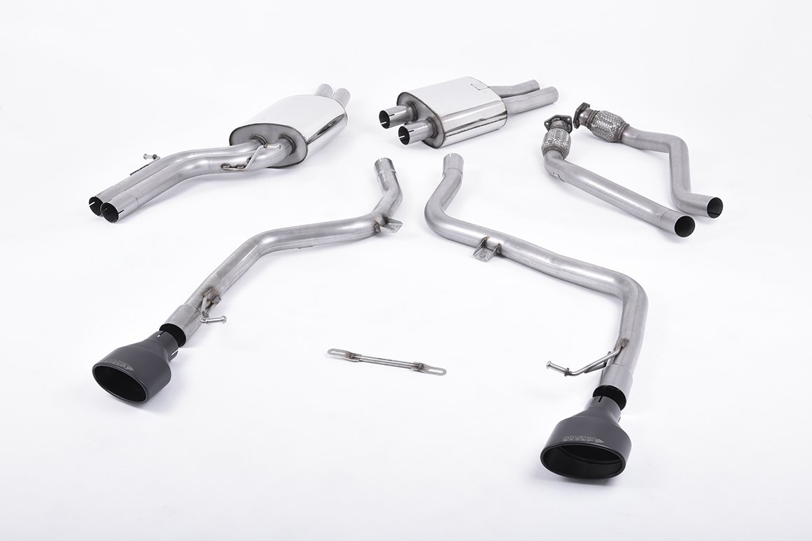 Audi S4 V6 B8/S5 B8 – Race sistema de escape cat-back Race con colas dobles ovaladas negras Cerakote