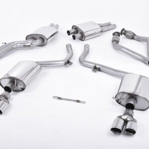 Audi S5 B8 (S tonic) – resonado (más discreto) sistema de escape cat-back con colas cuádruples pulidas